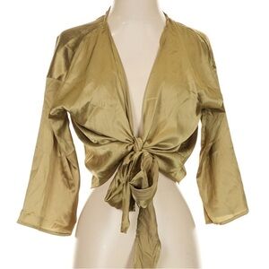 Urban Outfitters Gold Tie-Front Top